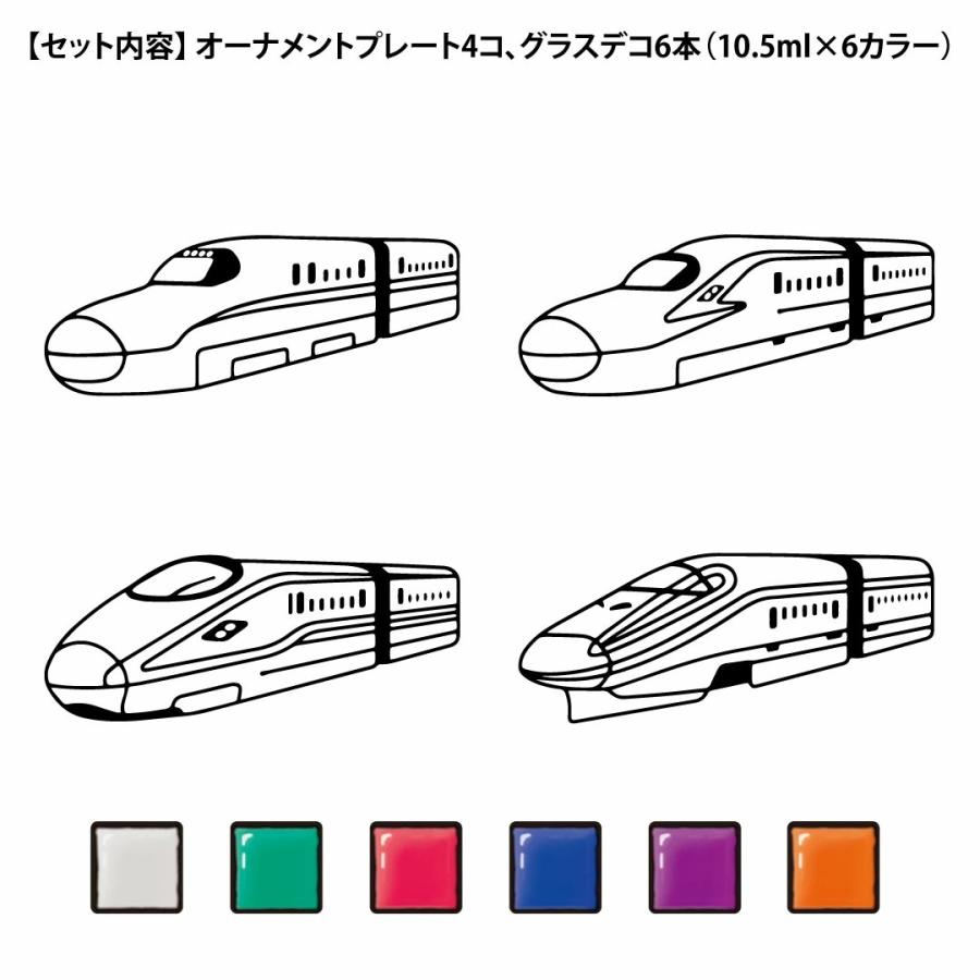 ヤマト グラスデコ オーナメントセット 新幹線 文房具 文具 絵の具