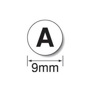 エーワン 数字ラベル 丸型 9mm アルファベット シール 分類 仕分け｜nijiirobungu｜03