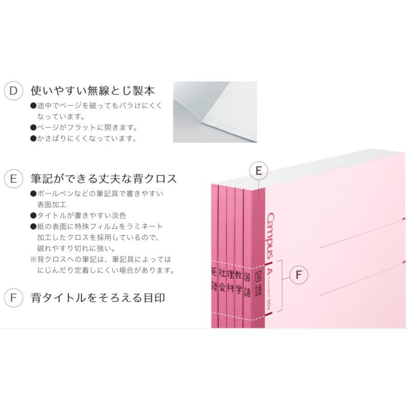 KOKUYO コクヨ キャンパスノート A4 40枚 文房具 文具 学習帳 太