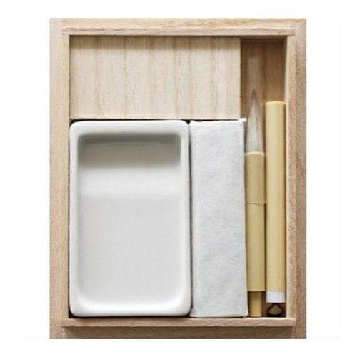 呉竹 古川紙工 大人の小さな書道セット 陶磁器硯 七宝 [クリックポスト