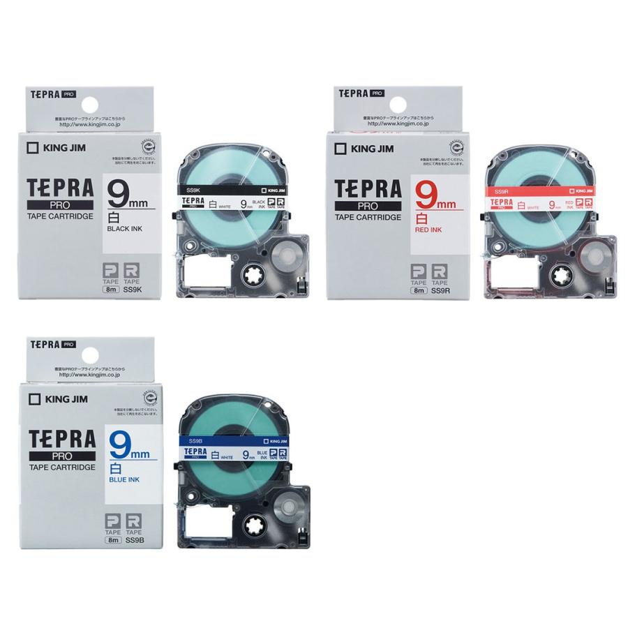 TEPRA PRO キングジム テプラ テープカートリッジ 白ラベル [黒文字/赤