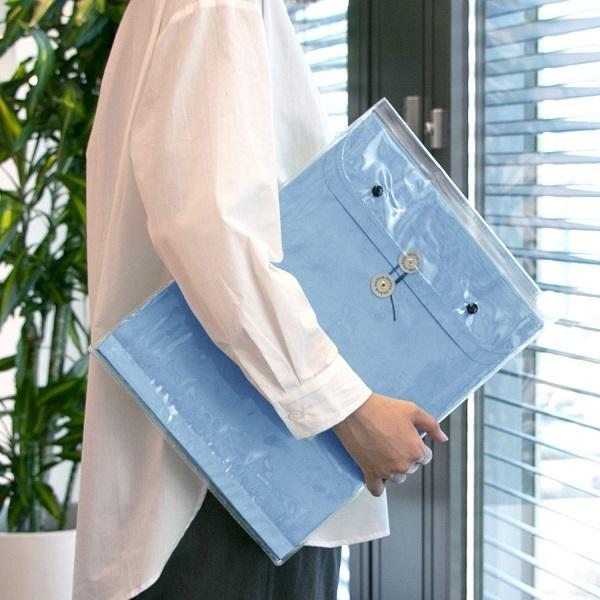 バッグ okina OKINA オキナ ビニールバッグ 角0 ブルー VB0EB 文房具 文具