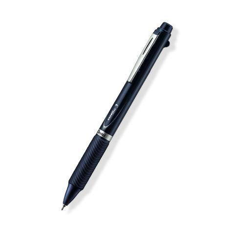 ぺんてる エナージェル3色ボールペン ゲルインクボールペン 0.5mm 黒