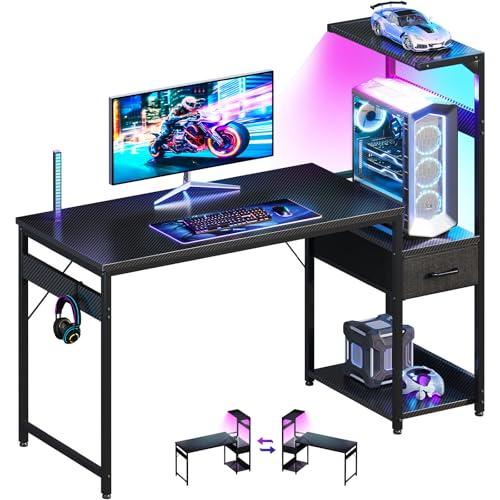 AODK ゲーミングデスク パソコンデスク LED付き 幅120cm 机 pcデスク