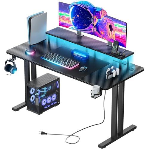 HLDIRECT ゲーミングデスク パソコンデスク LEDテープライト