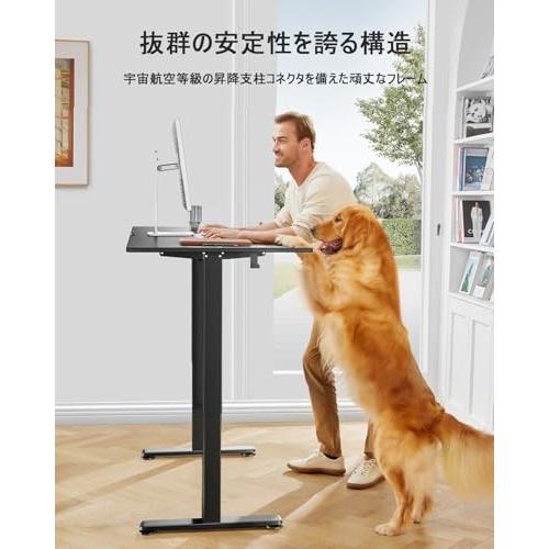 ErGear 電動 オフィスワークテーブル 昇降式デスク スタンディングデスク 幅140cm 耐荷重80kg 高さメモリー機能 上下自動昇降 静音 収納フック付き 机 作業机 テ_3