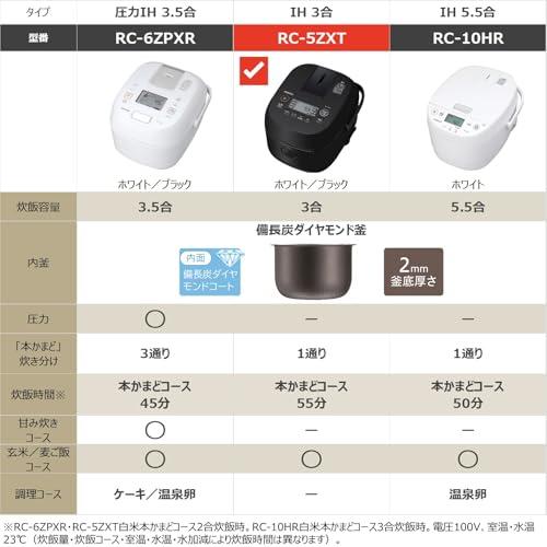 TOSHIBA(東芝) 炊飯器 3合 RC-5ZXT(K) ブラック 一人暮らし IH