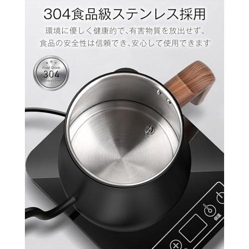 Aliliy 電気ケトル コーヒー 1*単位温度調整 0.8L 小型 細口 ドリップ 