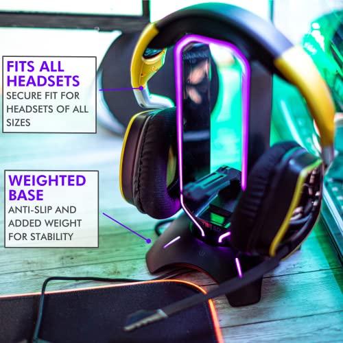 Tilted Nation RGBヘッドセットスタンドとゲーム用ヘッドホンスタンド