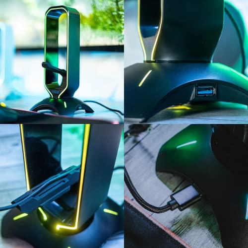 Tilted Nation RGBヘッドセットスタンドとゲーム用ヘッドホンスタンド
