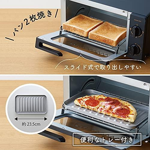 コイズミ オーブントースター 2枚焼き タイマー15分 ヒーター3段階切替 トレー付き 1000W ブラック KOS-1032/K｜nijiirogn｜03