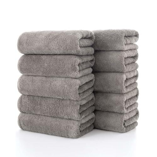 フェイスタオル Lumimi 10枚セット グレーブラウン 35*75cm 速乾