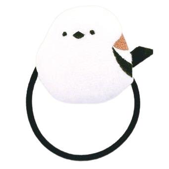 シマエナガ　しまえなが　小鳥　ファー　くるみボタン　ヘアゴム　38mm2個セット シマエナガ しまえなが 小鳥 ファー くるみボタン ヘアゴム 38mm2個