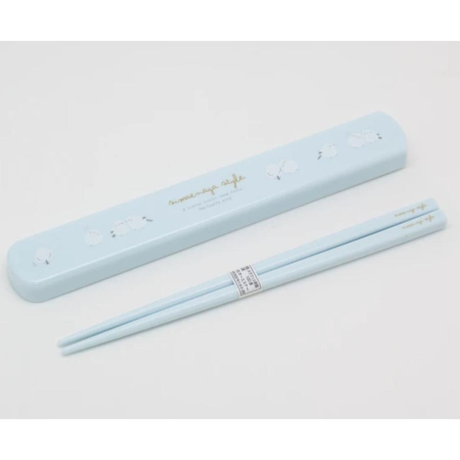 スケーター オーエスケー（OSK) スライド式 抗菌 箸箱セット 19.5cm 箸