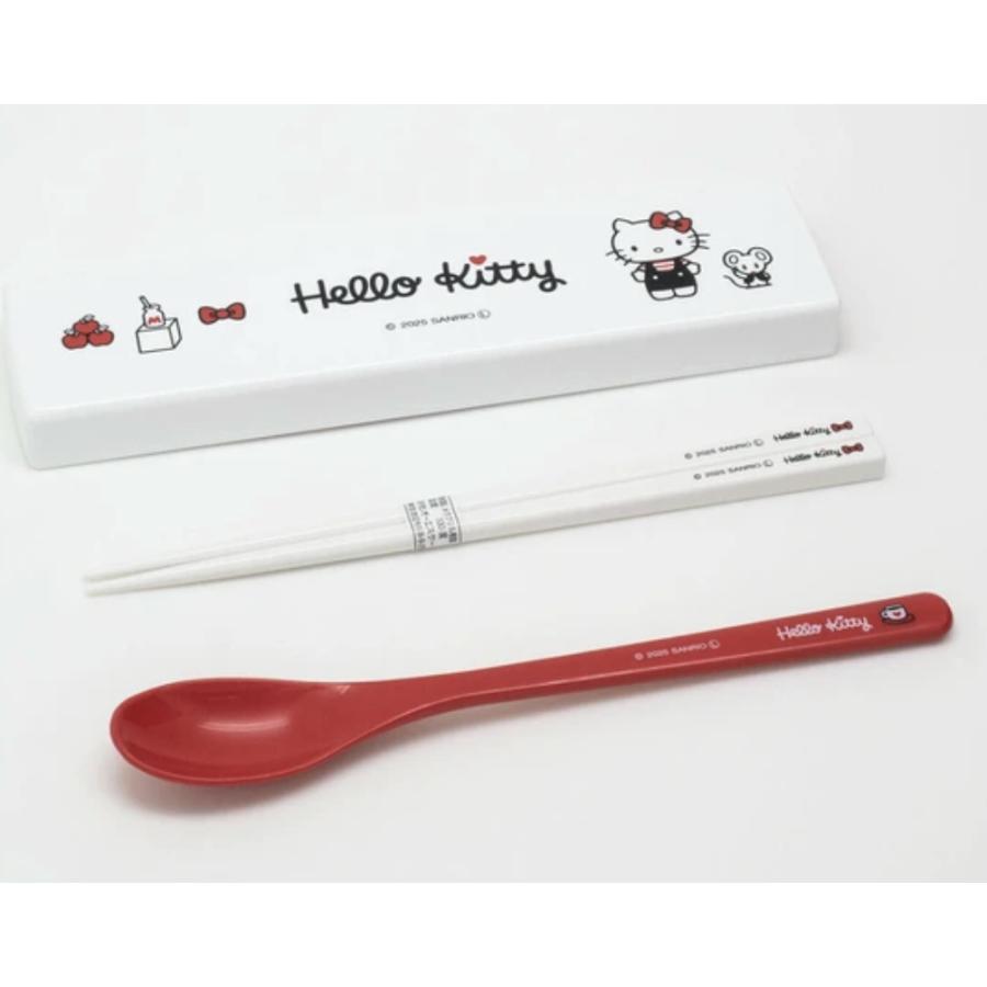 ハローキティ 引フタ コンビ 箸＆スプーンセット 抗菌 サンリオ 日本製