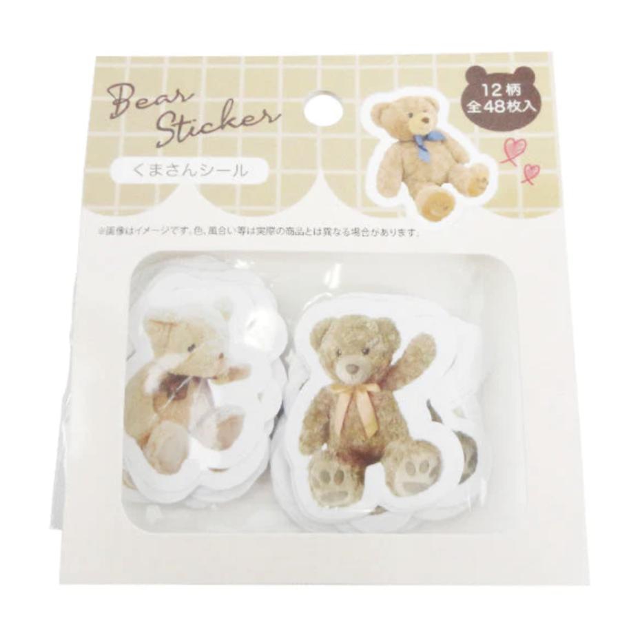 くまさんシール 48枚入 フレークシール くま クマ 熊 ステッカー 文具