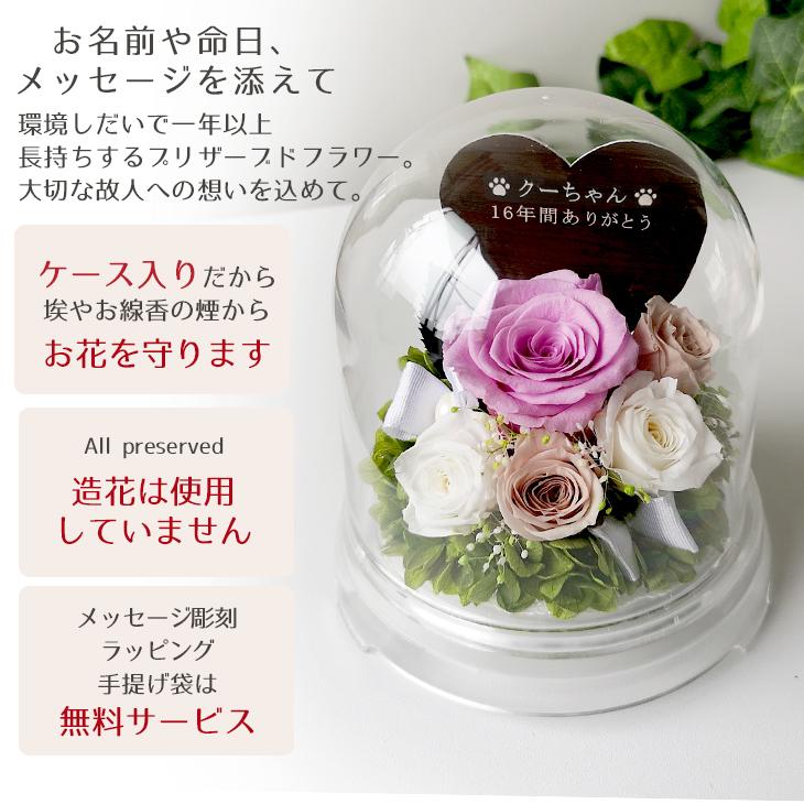 ドームｍ 仏花 メッセージ付きプリザーブドフラワー 仏花 ギフト お供え ペット お悔み メモリアル 位牌 小動物 犬 猫 虹の森 通販 Yahoo ショッピング