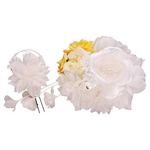 品名 Br ローズスティック花髪飾り 花かんざしセット w かんざし2点セット ホワイト 白色 大輪 花 浴衣 ゆか A B011l8umde 1128 ローズスティック花髪飾り 花かんざし w 2点セット ホワイト 白色 成人式 七五三 浴衣 卒業式 結婚式 簪
