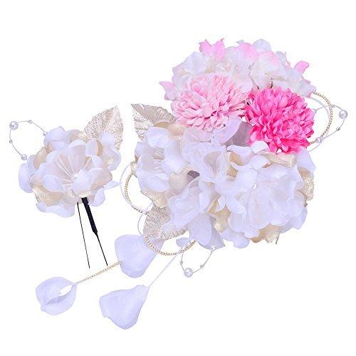 手数料安い 花髪飾り セット かんざし 2点セット 白 ホワイト 成人式 七五三 浴衣 卒業式 結婚式 簪 髪かざり ゆかた 浴衣 最新の激安 Www Univag Tn