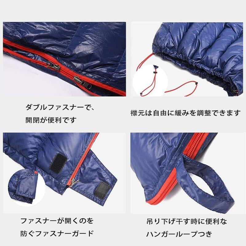 日本の人気ファッション 寝袋 超軽量 770g 封筒型 ダウン シュラフ 防水ナイロン マミー型ポータブルキャンプ寝袋 地震防災/登山/アウトドア 最低使用温度-1