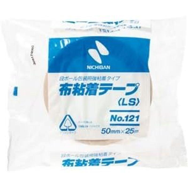 ニチバン　布粘着テープ　No.121　中軽量物封かん用　黄土　50mm×25m　1巻　121-50　(×20セット)