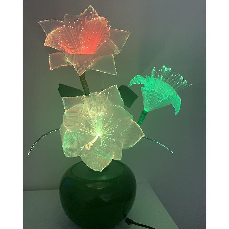 LEDMOMO フラワーライト テーブルライト 卓上 led イルミネーション 七色 カラフル 造花 インテリア 花瓶付き 電飾 (米国規格 - 7