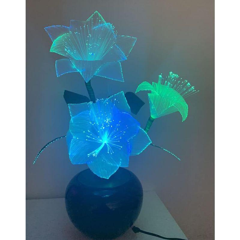 LEDMOMO フラワーライト テーブルライト 卓上 led イルミネーション 七色 カラフル 造花 インテリア 花瓶付き 電飾 (米国規格 - 2