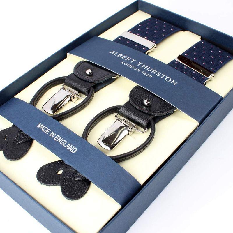 ALBERT THURSTON アルバートサーストン サスペンダー ネイビー ピン