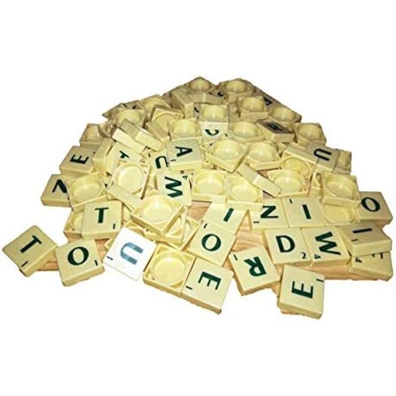 英文字 タイル Scrabble Tiles 100枚セット アルファベット マス クロスワード おもちゃ 教育 ゲーム 英文字は黒色｜nijinoshopred｜02