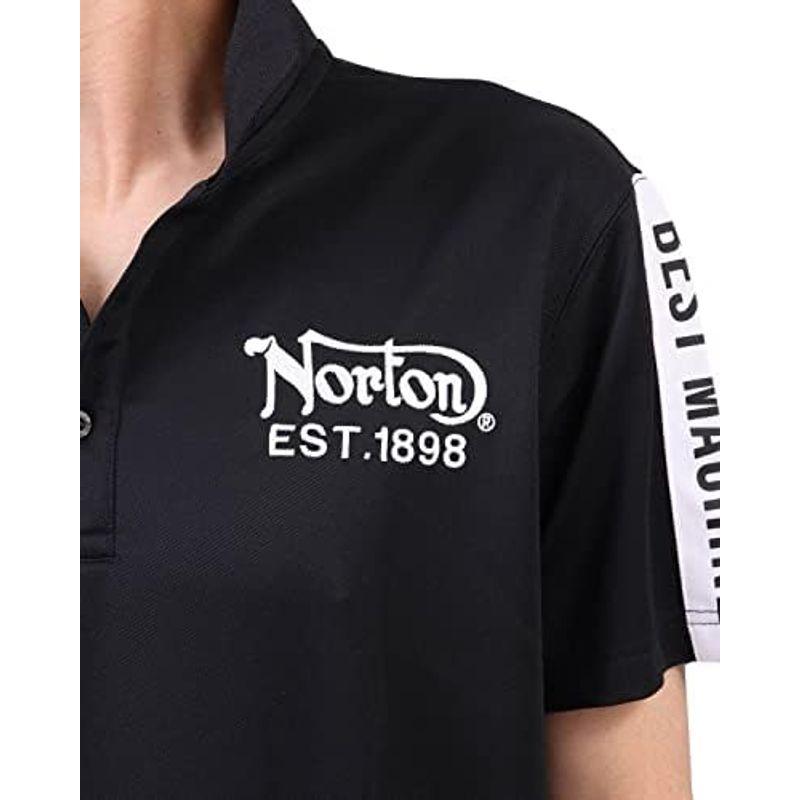 ご購入 ノートン ゴルフ GOLF ドライ カルゼ ライン ポロシャツ 222NN1201 ブラック XL