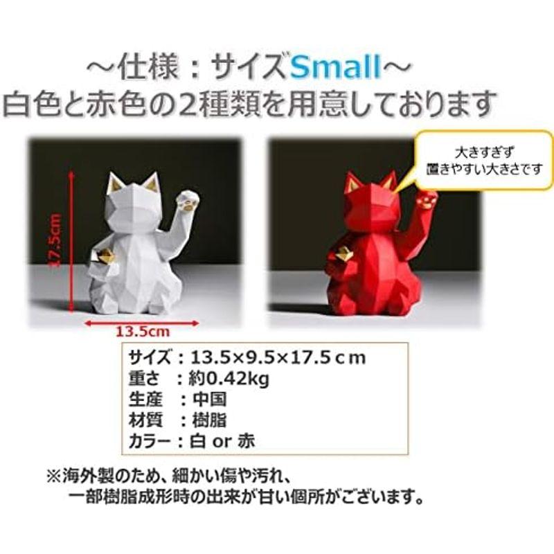 CFT TIME招き猫 置物 おしゃれ かわいい 北欧 ミニ 金 幸運 招福 インテリア シンプル アンティーク (Large, 白)｜nijinoshopred｜03