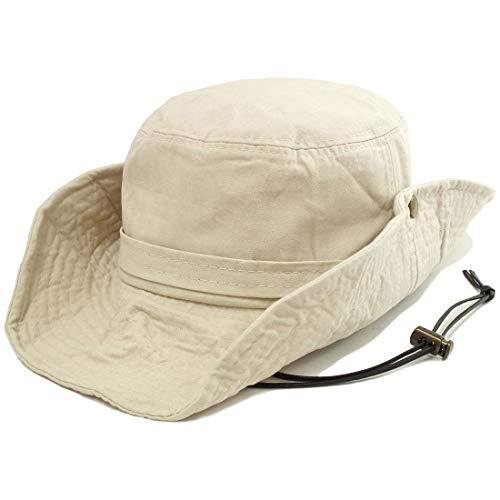 サファリハット 帽子 54cm アイボリー キッズ 子供 ジュニア アドベンチャーハット UV つば広 フェス アウトドア hat-1245-ss-01