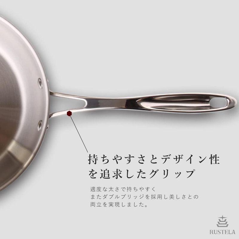 RUSTELA ラステラ 業務用ステンレスフライパン 24cm 三層構造 IH対応 食洗器対応｜nijinoshopyellow｜10