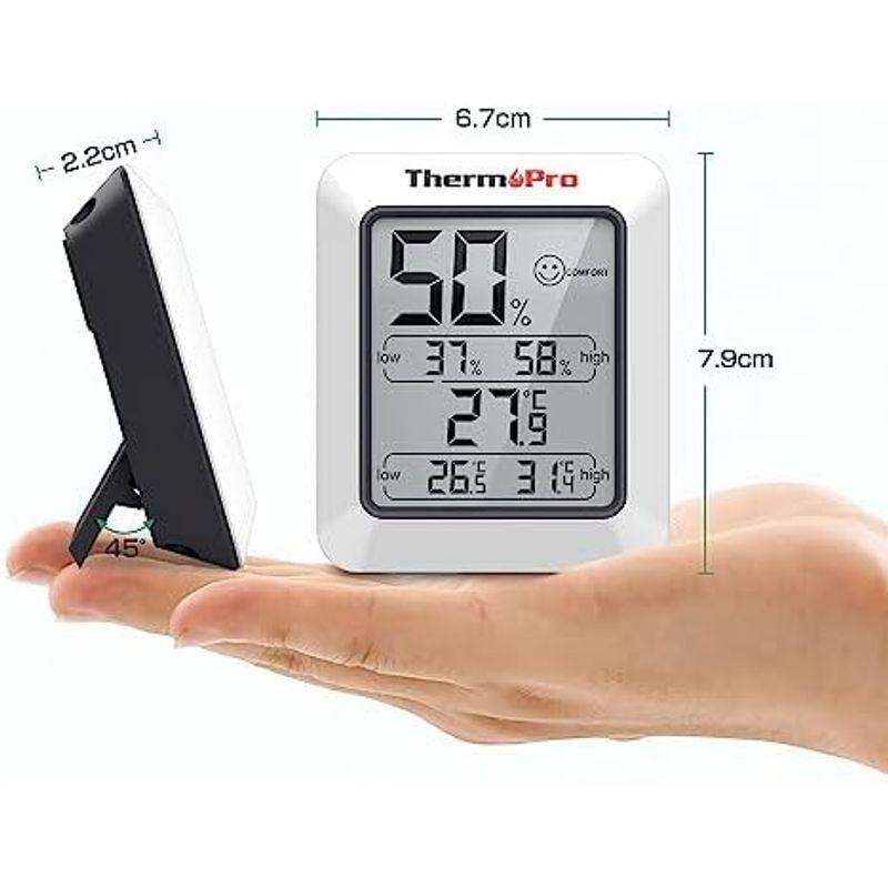 ThermoProサーモプロ 湿度計 デジタル温湿度計 顔マーク 室内温度計湿度計 小型 最高最低温湿度表示2パック TP50｜nijinoshopyellow｜15