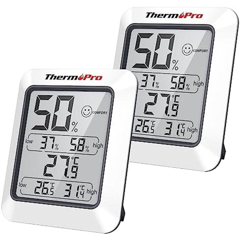 ThermoProサーモプロ 湿度計 デジタル温湿度計 顔マーク 室内温度計湿度計 小型 最高最低温湿度表示2パック TP50｜nijinoshopyellow｜03
