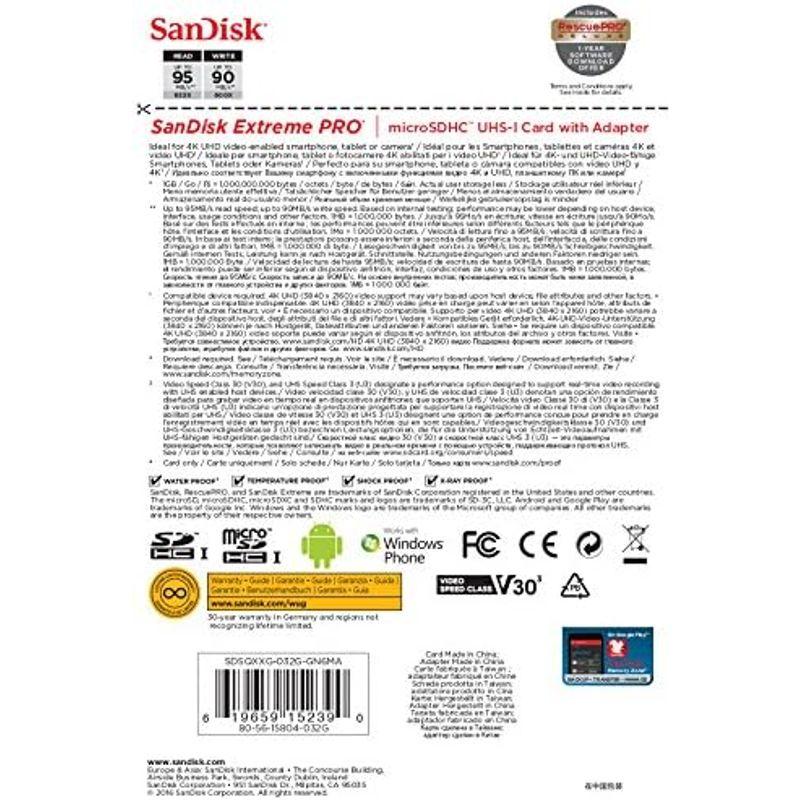 32GB SanDisk サンディスク Extreme Pro microSDHCカード UHS-I U3 V30対応 633倍速 R:95｜nijinoshopyellow｜03