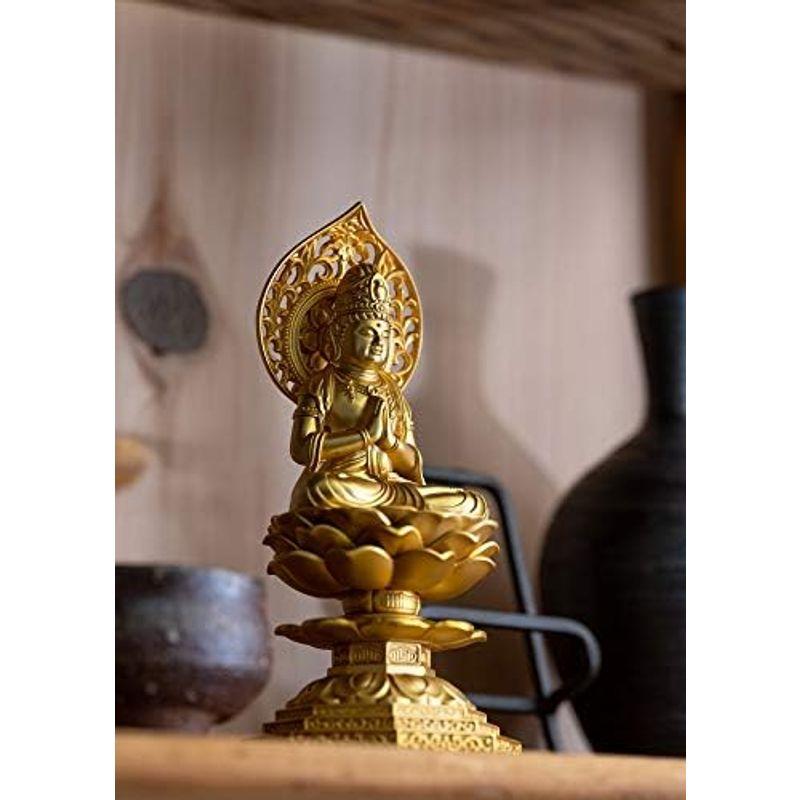 クラシックな人気商品 仏像 勢至菩薩 15cm（金メッキ/24金） 仏師：牧田秀雲 原型＿（午年生まれ）十二支守り本尊 干支 高岡銅器 (せいしぼさつ)