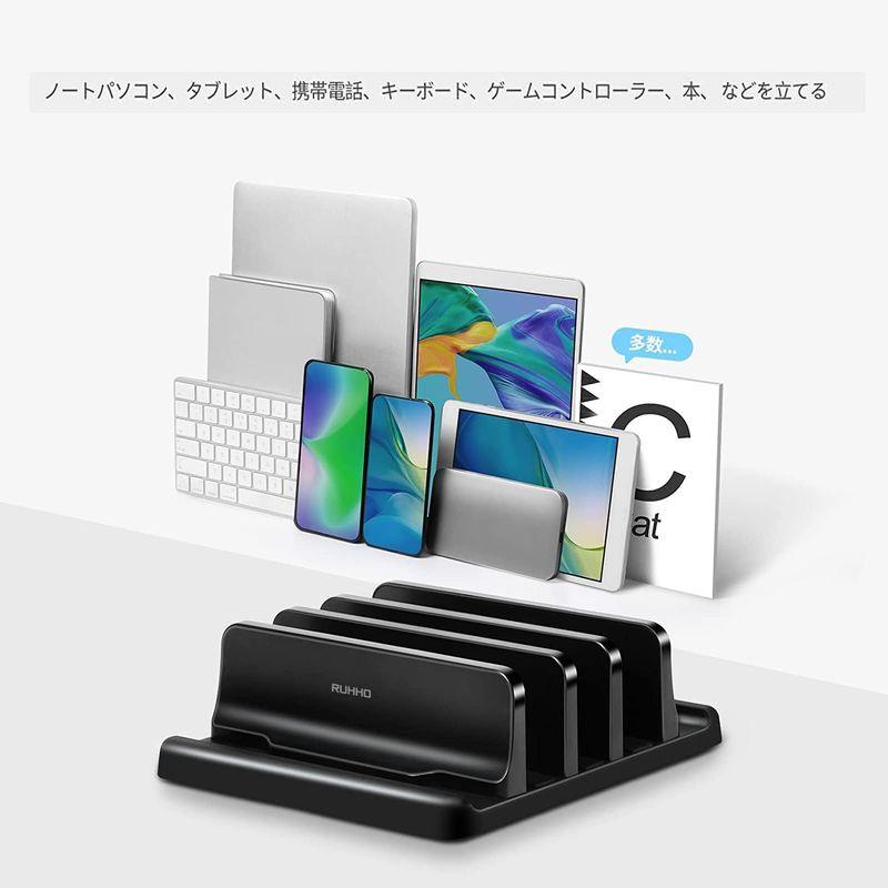 RUHHO ノートパソコンスタンド 縦置き 電波干渉なし ノートpcホルダーABS樹脂製 キズ避け mac mini/ipad/iphone｜nijinoshopyellow｜03