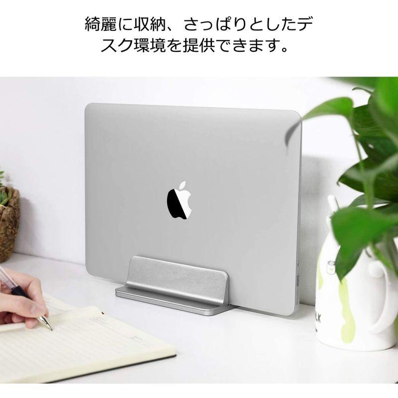 ノートパソコン スタンド 縦置き 収納 ホルダー幅調整可能 アルミ合金素材 Simple Vertical Laptop Stand Des｜nijinoshopyellow｜04