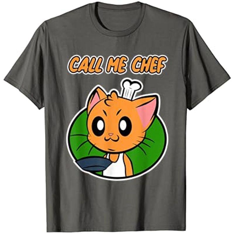 男性のための猫のシェフの料理人のデザイン - シェフと呼んでください Tシャツ｜nijinoshopyellow｜16