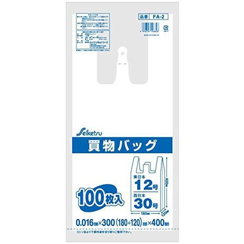 セイケツネットワーク　買い物バッグ　レジ袋　半透明乳白色　西日本30号　東日本12号　100枚入Ｘ30パック