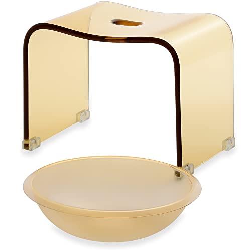 Kuai アクリル バスチェア ボウル 風呂椅子 洗面器 高さ25cm Mサイズ