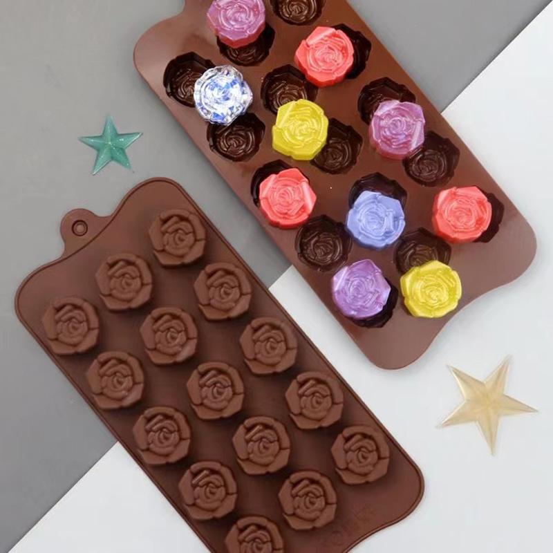 チョコレート 型抜き 製菓 型どり 薔薇 ばら 21個 お菓子作り 製菓型 ローズ【メール便送料無料】シリコン スモール 型 お菓子