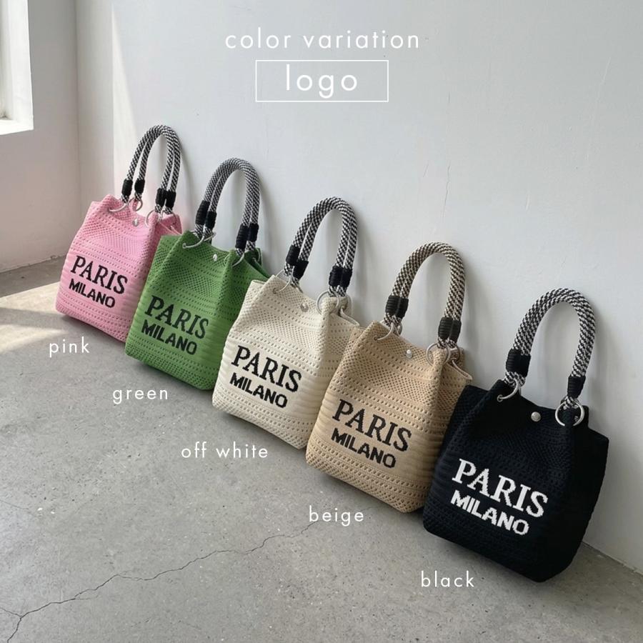 ニットバッグ ロープニットバッグ ハンドバッグ ロープハンドルニット