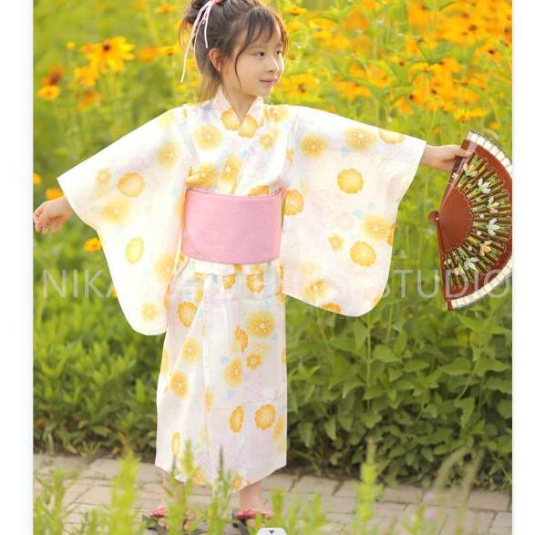 いよいよ人気ブランド Nika浴衣 浴衣セット 子供 キッズ 振袖和服 着物 花柄 女の子 兵児帯