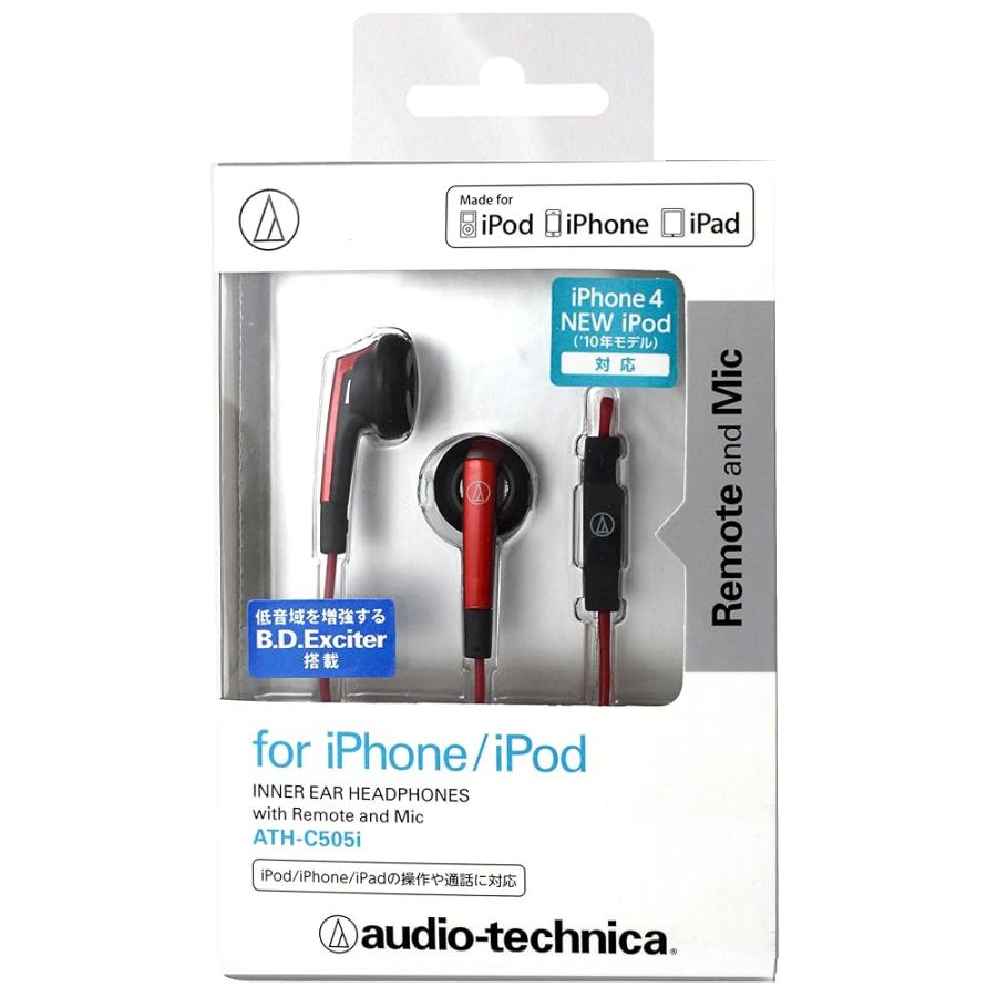 オーディオテクニカ イヤホン iPod/iPhone/iPad専用 レッド ATH-C505i RD 小型｜nikesshop｜03