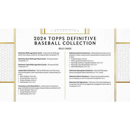 MLB 2024 TOPPS DEFINITIVE COLLECTION BOX （送料無料） : トレカ