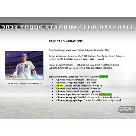 MLB 2023 TOPPS STADIUM CLUB HOBBY BOX｜niki｜04