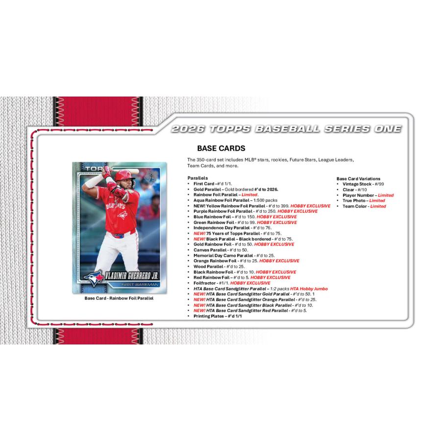 MLB 2026 TOPPS SERIES 1 HOBBY BOX（送料無料） : トレカショップ二木