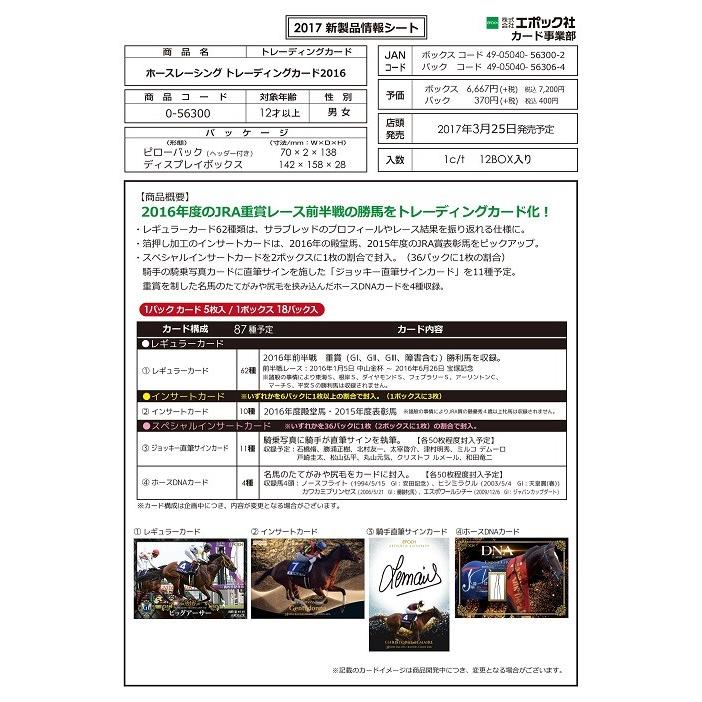 EPOCH ホースレーシングトレーディングカード2016 BOX : トレカ